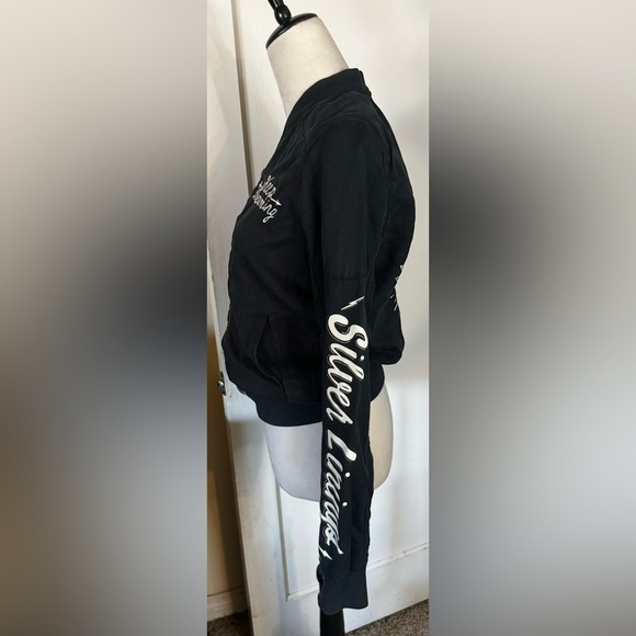 American Eagle Bomber Jacket Embroidered Aviator Biker Moto Varsity Jacket - Picture 3 of 9